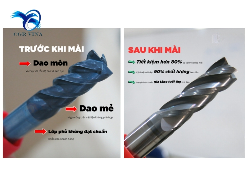 Dịch vụ mài lại và phủ dao cắt gọt kim loại tại CGR Vina